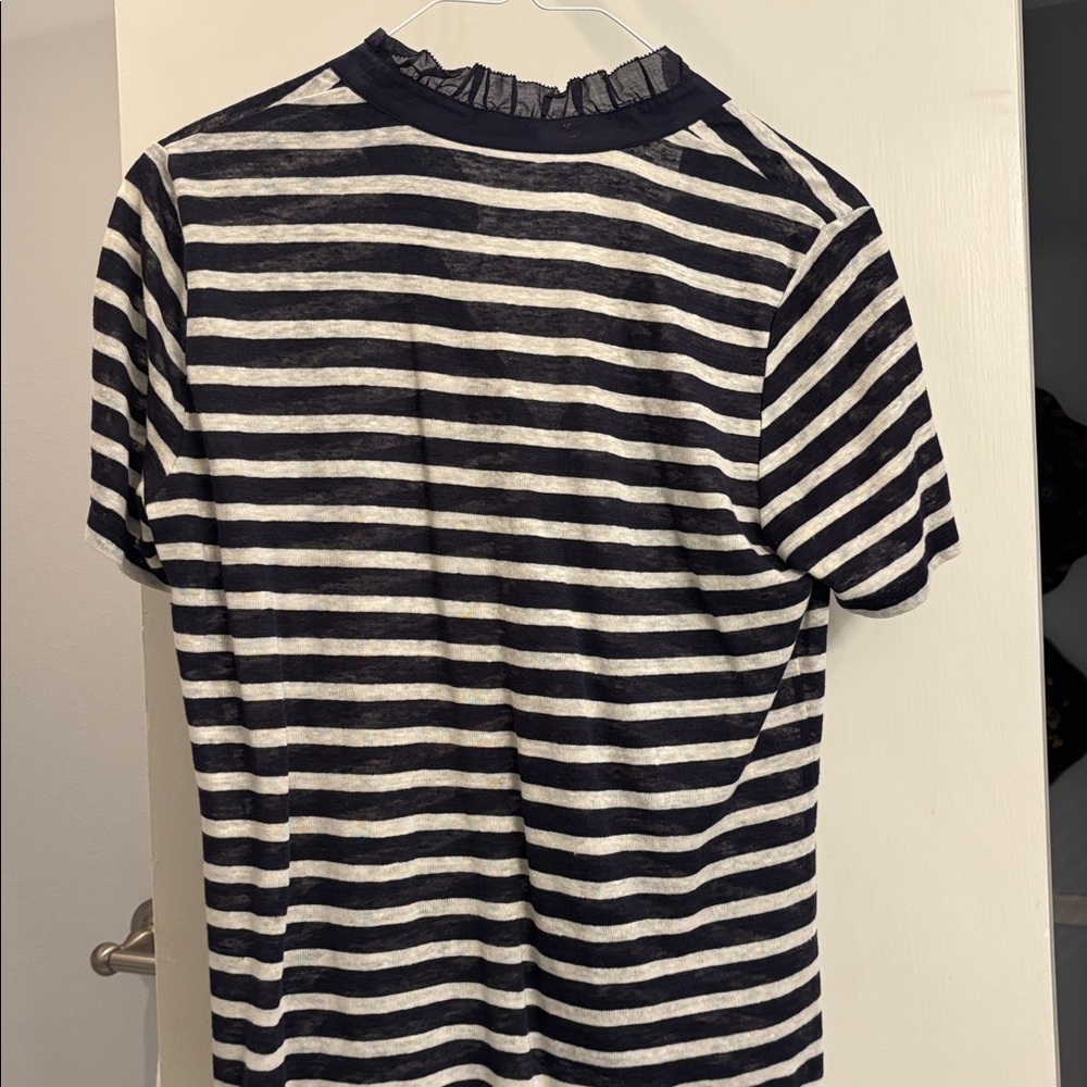 Tory Burch Striped Black and White Short Sleeve Top - Picture 4 of 4